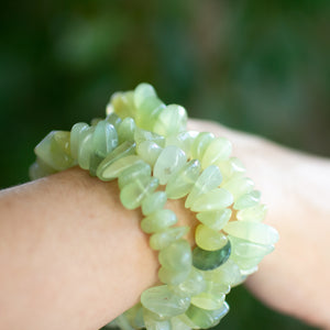 Jade Large Polished Chip Bracelet