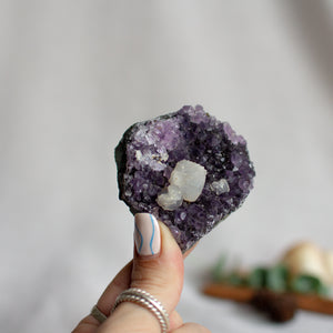 Amethyst w/ Calcite Cluster