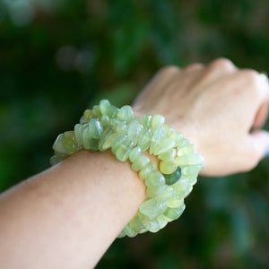 Jade Large Polished Chip Bracelet