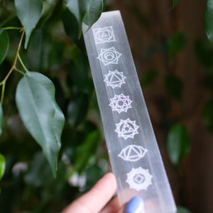 Selenite Charging Plate with Chakras